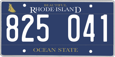 RI license plate 825041