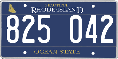 RI license plate 825042