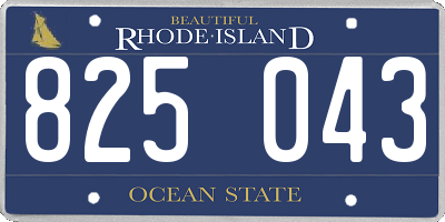 RI license plate 825043