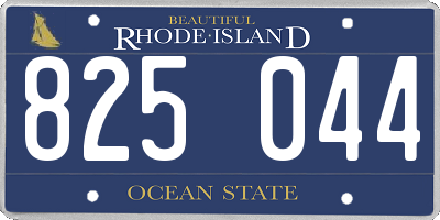 RI license plate 825044