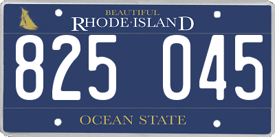 RI license plate 825045