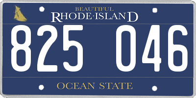 RI license plate 825046