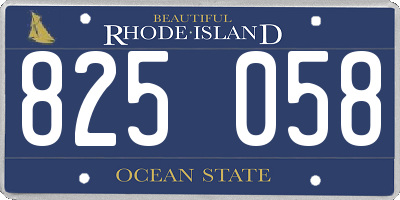 RI license plate 825058