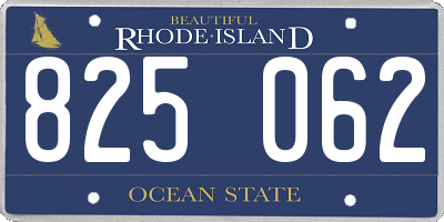 RI license plate 825062