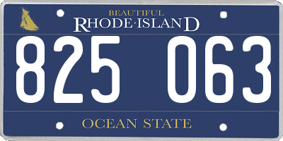 RI license plate 825063
