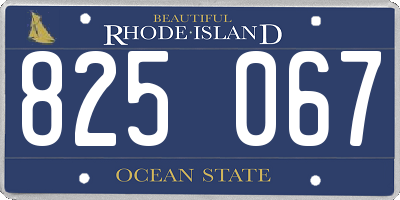 RI license plate 825067