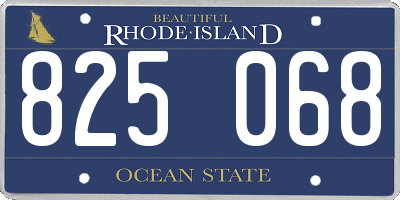 RI license plate 825068
