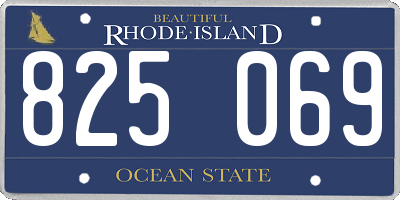 RI license plate 825069