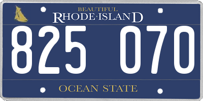 RI license plate 825070