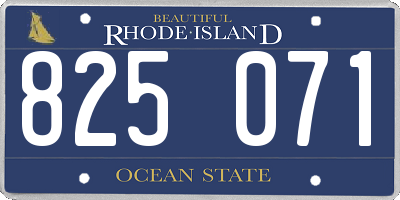 RI license plate 825071