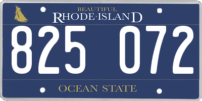 RI license plate 825072