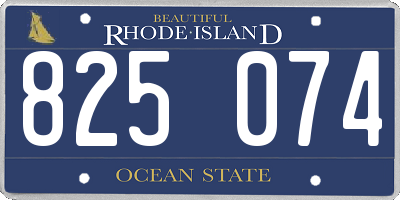 RI license plate 825074