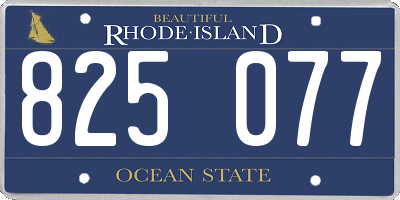 RI license plate 825077