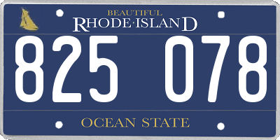 RI license plate 825078