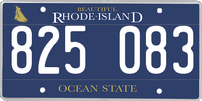 RI license plate 825083