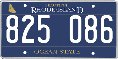 RI license plate 825086
