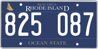 RI license plate 825087