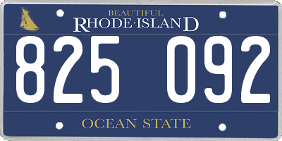 RI license plate 825092