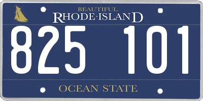 RI license plate 825101