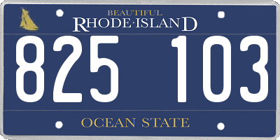 RI license plate 825103