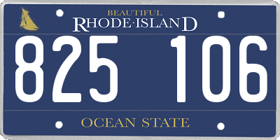 RI license plate 825106