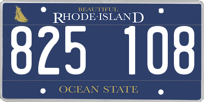 RI license plate 825108