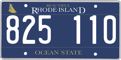 RI license plate 825110