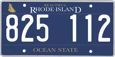 RI license plate 825112