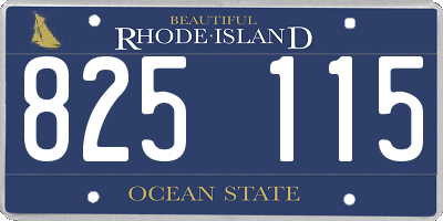 RI license plate 825115