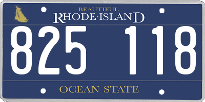 RI license plate 825118