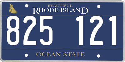 RI license plate 825121