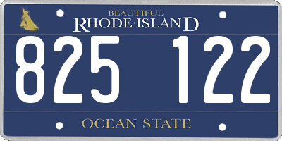 RI license plate 825122