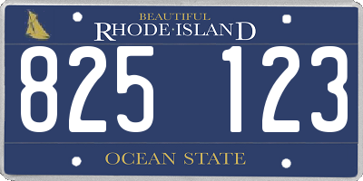 RI license plate 825123