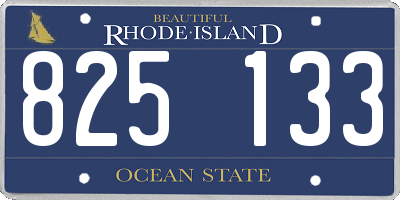 RI license plate 825133