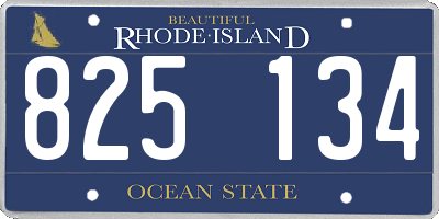 RI license plate 825134
