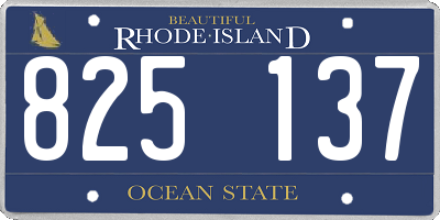 RI license plate 825137