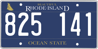 RI license plate 825141