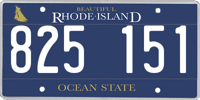 RI license plate 825151