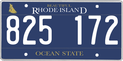RI license plate 825172