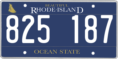 RI license plate 825187
