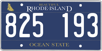 RI license plate 825193