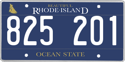 RI license plate 825201