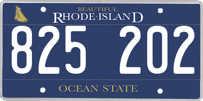 RI license plate 825202