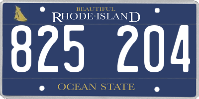 RI license plate 825204