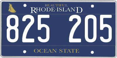 RI license plate 825205