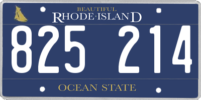 RI license plate 825214
