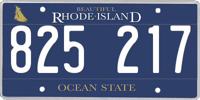RI license plate 825217