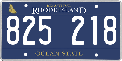 RI license plate 825218