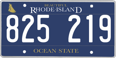 RI license plate 825219