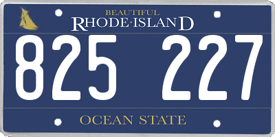 RI license plate 825227